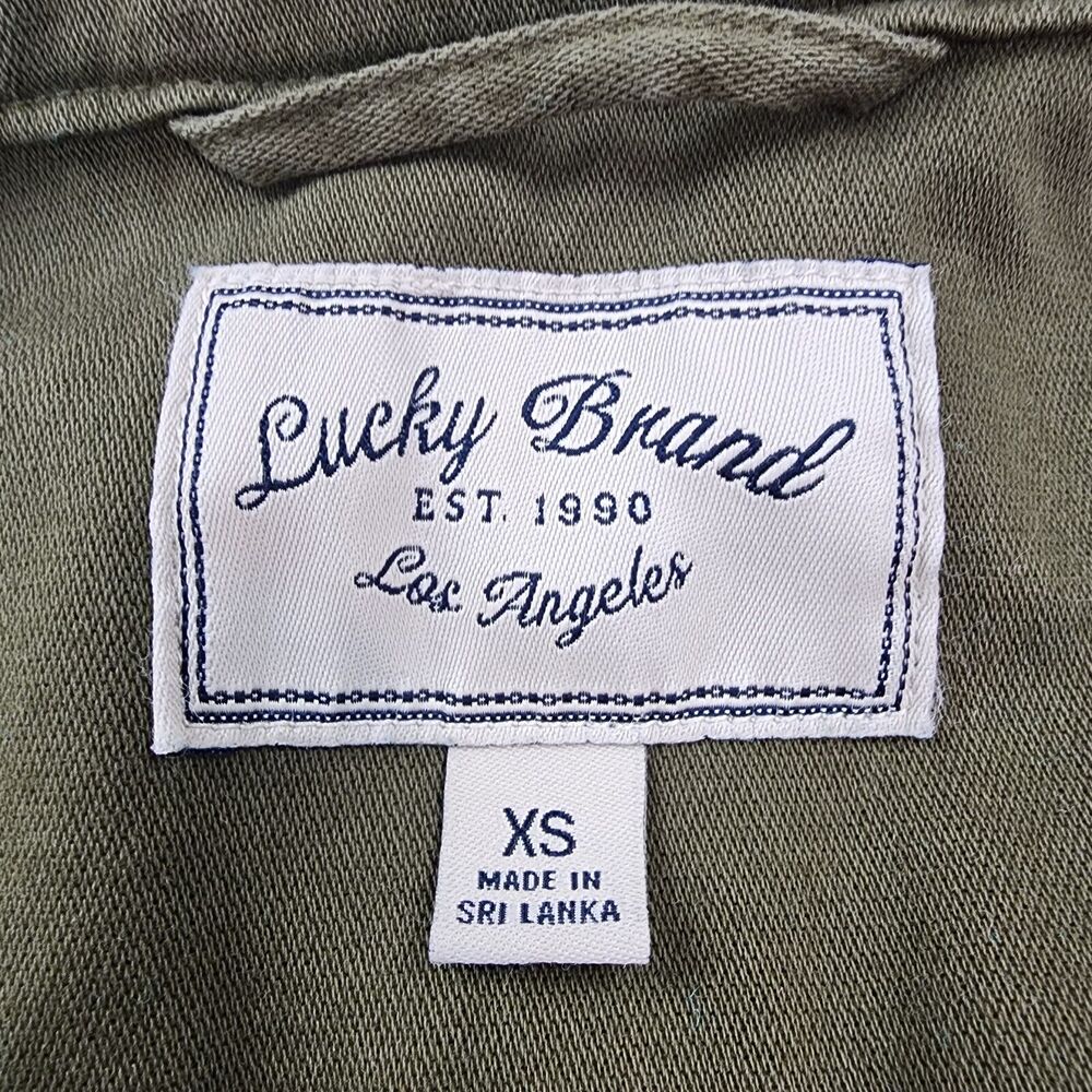 Lucky Brand Vest Womens XS Green Full Zip Button Military Style Cargo Pockets - Picture 2 of 16